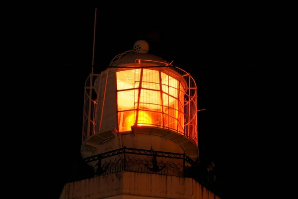 Leuchtturm Der Nacht Langzeitbelichtung — Stockfoto