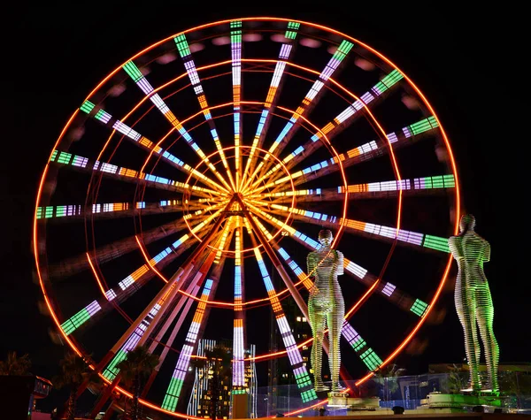 Batumi Georgia August Ferris Wheel Night Royalty Free Stock Images