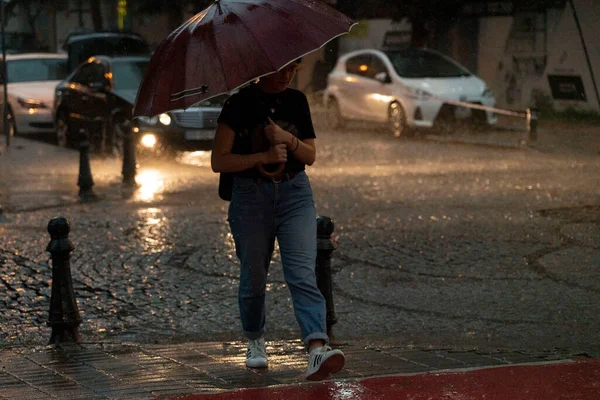 Batumi Georgia Agosto 2021 Lluvia Ciudad — Foto de Stock