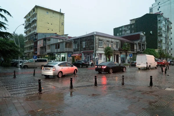 Batumi Georgia Agosto 2021 Lluvia Ciudad —  Fotos de Stock