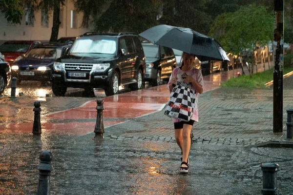 Batumi Georgia Agosto 2021 Lluvia Ciudad — Foto de Stock