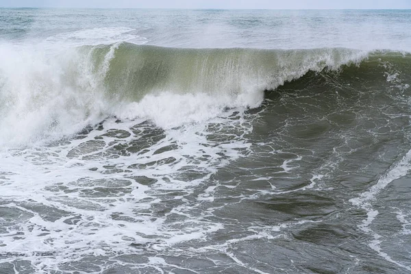 Batumi Georgia Febrero 2021 Tormenta Mar Negro Enormes Olas — Foto de Stock