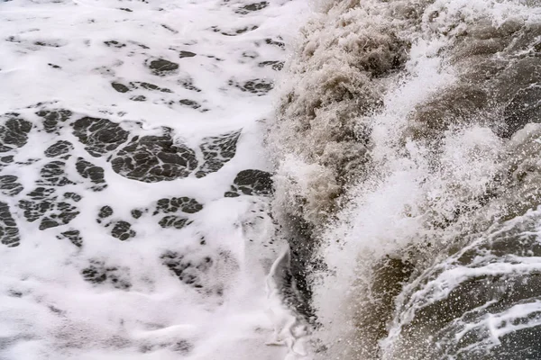 Batumi Georgië Februari 2021 Storm Zwarte Zee Enorme Golven — Stockfoto