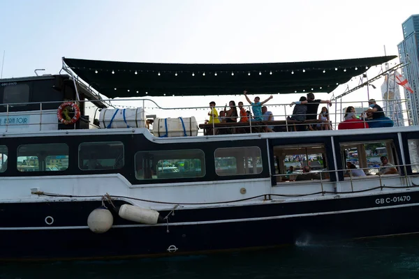 Batumi Georgien August 2021 Touristen Auf Einem Ausflugsboot Auf See — Stockfoto
