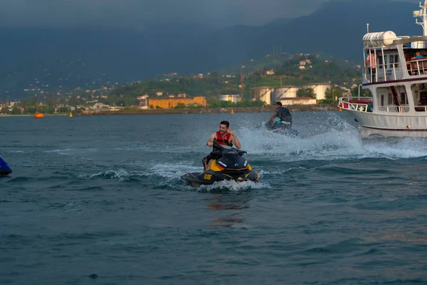 Batumi Georgia Agosto 2021 Uomo Jet Ski Mare — Foto Stock