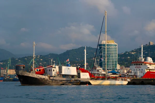 Batumi Geórgia Agosto 2021 Navios Porto — Fotografia de Stock