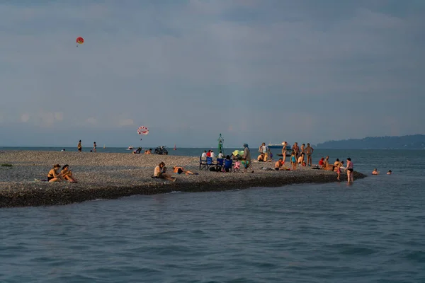 Batumi Georgien August 2021 Menschen Der Küste — Stockfoto