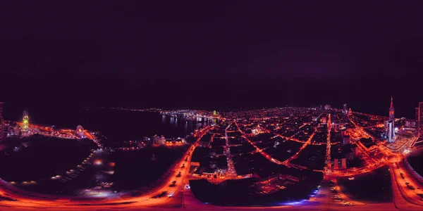 Batumi Georgia Srpna 2021 Pohled Noční Město Dronu — Stock fotografie