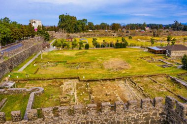 Gonio Kalesi, Adjara, Gürcistan, hava manzaralı.