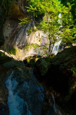 Makhuntseti 'nin en güzel şelalesi. Georgia