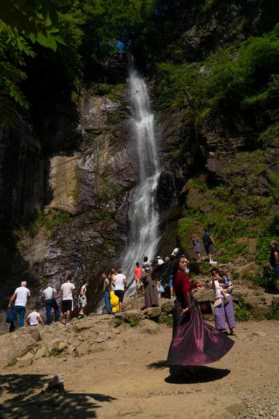 Makhuntseti Geórgia Agosto 2021 Danças Canções Georgianas — Fotografia de Stock