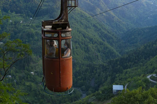 Khulo Geórgia Agosto 2021 Teleférico Nas Montanhas — Fotografia de Stock