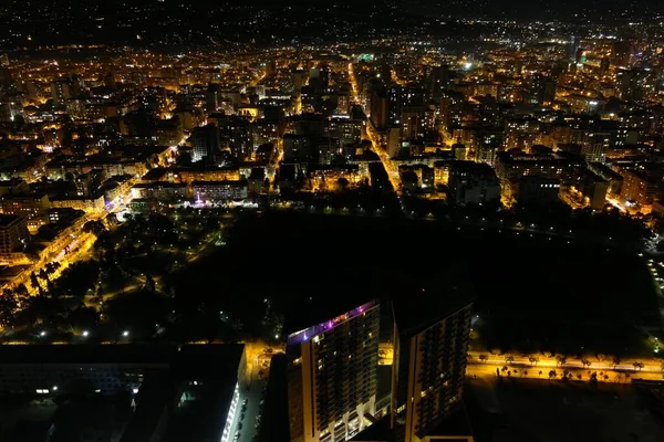 Batumi Georgien Februar 2021 Luftaufnahme Der Nächtlichen Stadt — Stockfoto