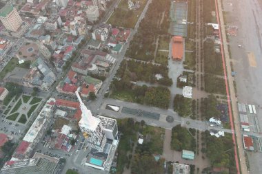 Batumi, Gürcistan - 3 Şubat 2021: Şehrin havadan görünüşü