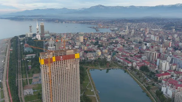 Batumi Georgien Februar 2021 Hochhaus Bau Blick Von Einer Drohne — Stockfoto