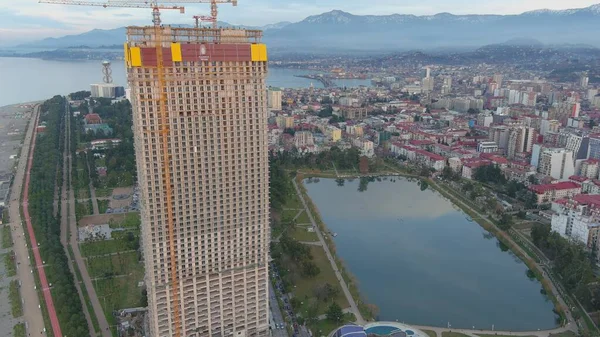 Batumi Georgien Februar 2021 Hochhaus Bau Blick Von Einer Drohne — Stockfoto