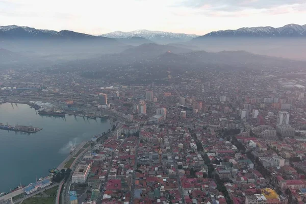 Batumi Gürcistan Şubat 2021 Şehrin Havadan Görünüşü — Stok fotoğraf