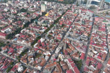 Batum, Gürcistan - 6 Şubat 2021: İHA 'dan şehir manzarası