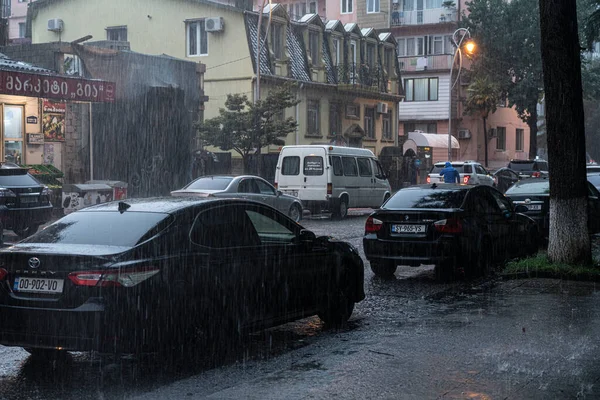 Batumi Georgië September 2021 Straten Stad Regen — Stockfoto