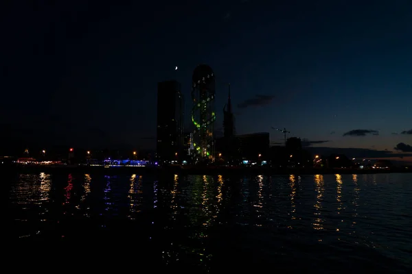 Batumi Geórgia Setembro 2021 Vista Cidade Mar Noite — Fotografia de Stock