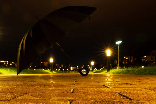 Sidewalk Park Night — Stock Photo, Image