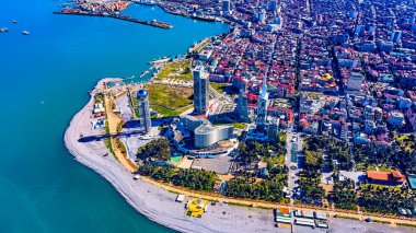 Batumi, Adjara, Gürcistan 'ın havadan görünüşü