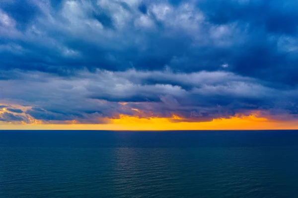 Vue Aérienne Mer Noire Coucher Soleil — Photo