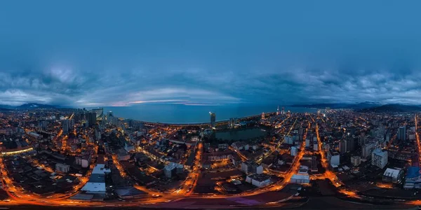 Letecký Pohled Město Batumi Při Západu Slunce — Stock fotografie
