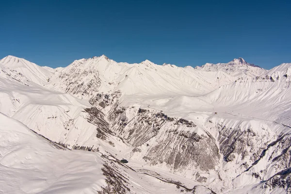 Montañas Cubiertas Nieve Vista Aérea —  Fotos de Stock