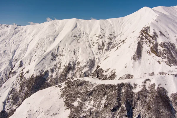 Montanhas Cobertas Neve Vista Aérea — Fotografia de Stock