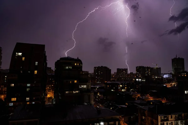 Tempestade Severa Sobre Cidade — Fotografia de Stock