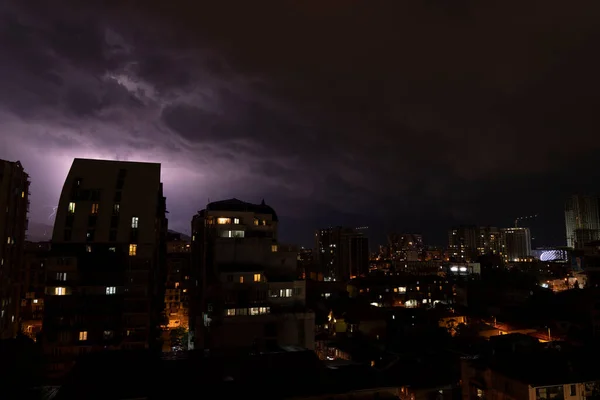 Severe Thunderstorm City — Stock Photo, Image