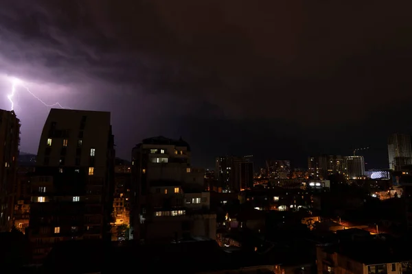 Tormenta Eléctrica Severa Sobre Ciudad —  Fotos de Stock