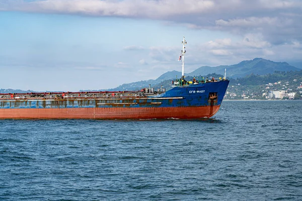 Batumi Georgien September 2021 Trockenfrachter Läuft Den Seehafen Ein — Stockfoto