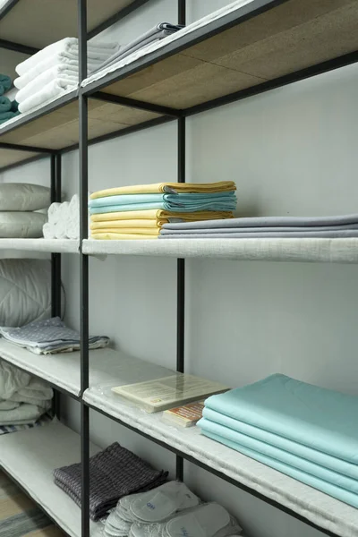 Warehouse Linen Racks — Stock Photo, Image