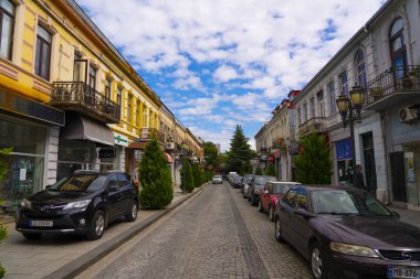 Batumi, Gürcistan - 27 Ağustos 2021: Eski kasabada sokak