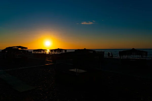 Захід Сонця Морі Тропіках — стокове фото