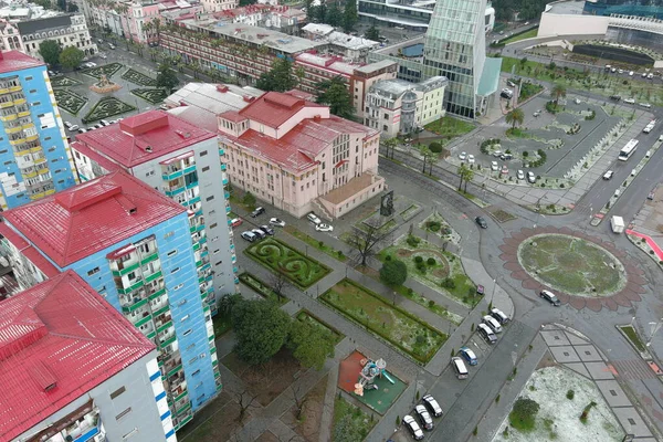 Stadt Batumi Nach Schneefall Luftaufnahme — Stockfoto