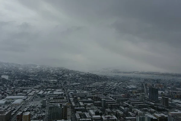 Batumi Città Dopo Nevicata Vista Aerea — Foto Stock