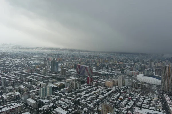 Batumi Város Hóesés Után Légi Kilátás — Stock Fotó