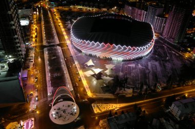 Batum şehri, gece, hava manzarası