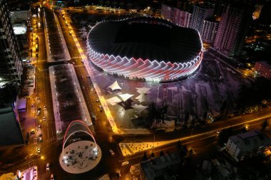 Batum şehri, gece, hava manzarası