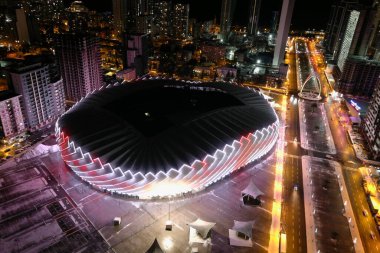 Batum şehri, gece, hava manzarası