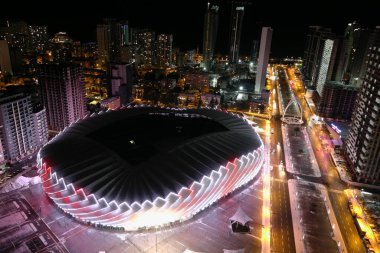 Batum şehri, gece, hava manzarası
