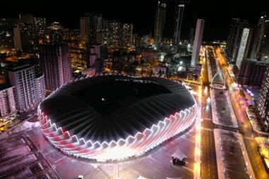 Batum şehri, gece, hava manzarası