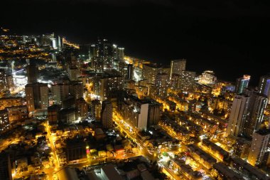 Batum şehri, gece, hava manzarası