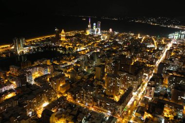 Batum şehri, gece, hava manzarası