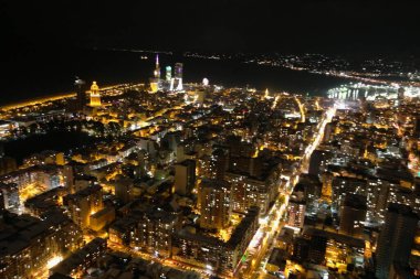Batum şehri, gece, hava manzarası