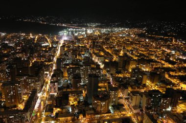 Batum şehri, gece, hava manzarası