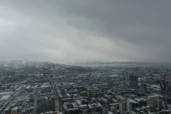 Batumi Città Dopo Nevicata Vista Aerea — Foto Stock